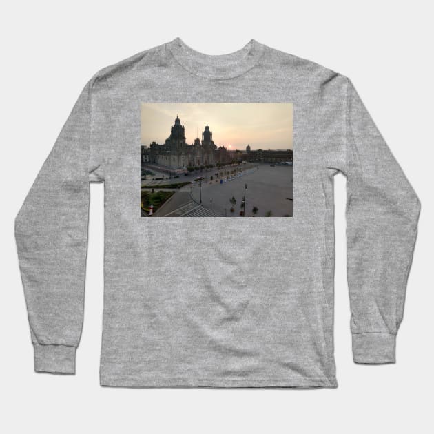 Zócalo Cathedral Long Sleeve T-Shirt by madagan11